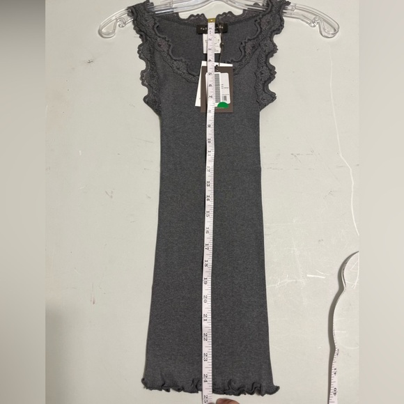 NWT Rosemunde Babette Silk Tank S Dark Grey Lace Trim - Picture 13 of 13